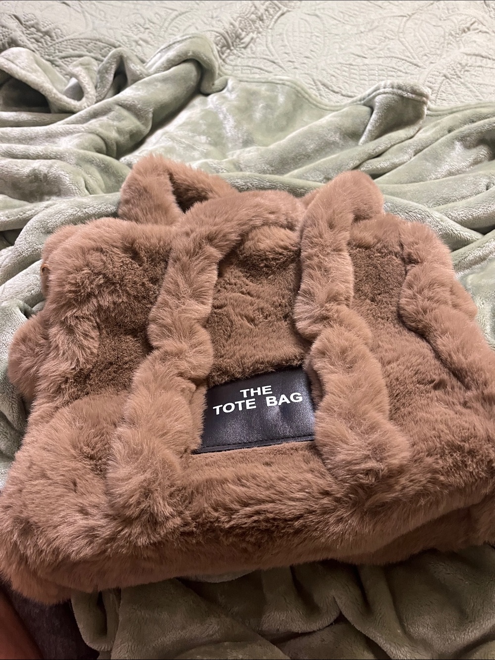Women’s Faux Fur Brown Tote Bag